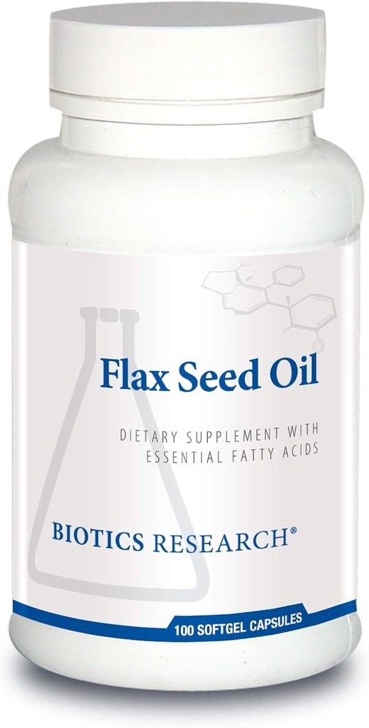 Biotics Research Flax Seed Oil Kiekvienoje kapsulėje yra 1000 Pure Flax Seed Oil. 100 Softgels
