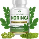 Organinės Moringa miltelių kapsulės, Pure Moringa Oleifera lapų kapsulės 1000mg, Moringa priedas energetikai, imunitetui ir sąnarių sveikatai, Vegan ir Non- GMO, 120 kapsulių