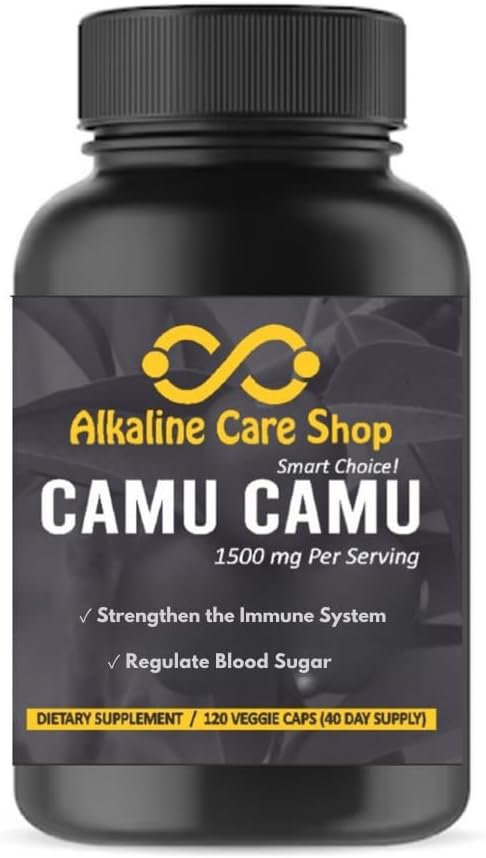 Alkaline Care | Vitamin C from Camu Camu Capsules,1500mg |100% Natural, Whole Food, Non-GMO Supplement with Camu Camu Extract |for Immune and Collagen Support (120 Veggie Capsules)