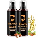 Beard Wash & Conditioner for Men - Soften & Hydrate with Argan & Jojoba Oil - Controls Dandruff & Itching for a Fresh, Smooth & Tangle-Free Beard - 2-Pack (4oz Each)