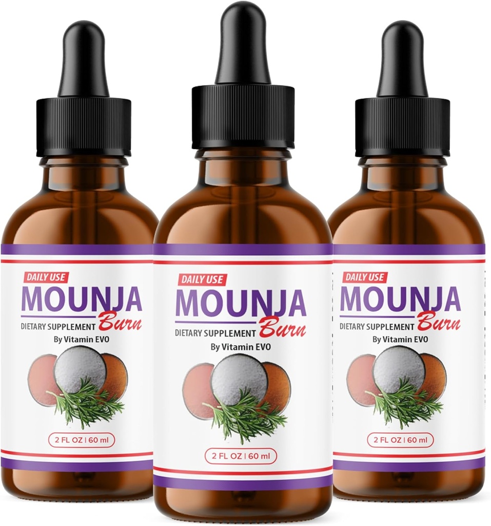 (3 pack) Mounja Burn Drops - Oficiali Formulė - Mounja Burn Dieta Priedas lašai, Mounja Skysti lašai Maksimalus stiprumas Bendras sveikatingumas Parama Formulės MoujaBurn Mounja Burn Advanced (3 Buteliai)