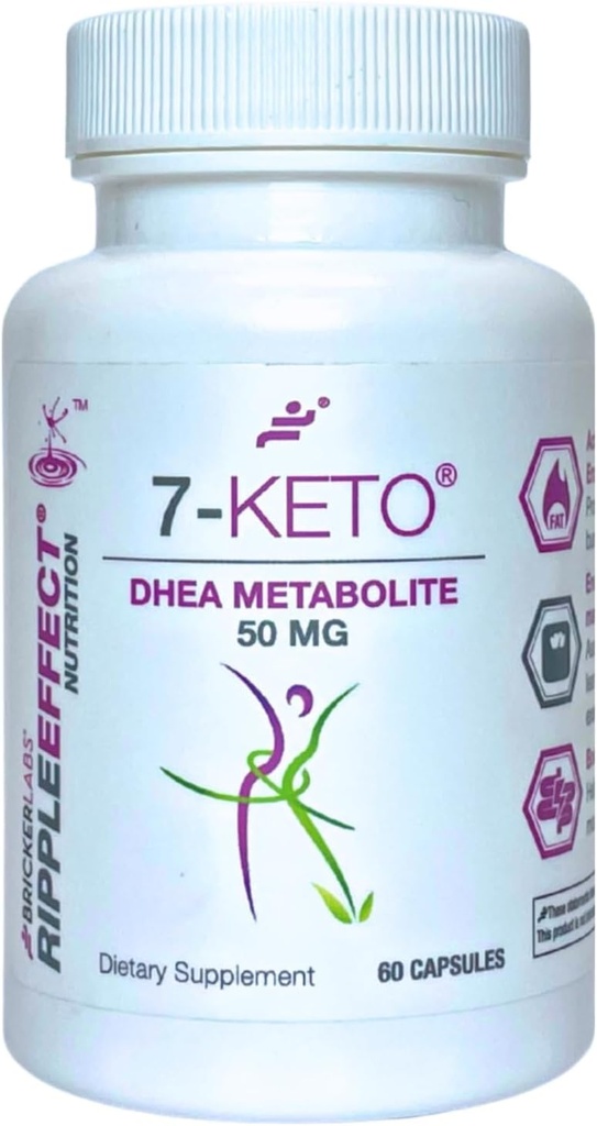Bricker Labs 7- Keto DHEA Metabolito 50 mg dietinis priedas medžiagų apykaitos palaikymui ir energijos balansui, 60 kapsulių
