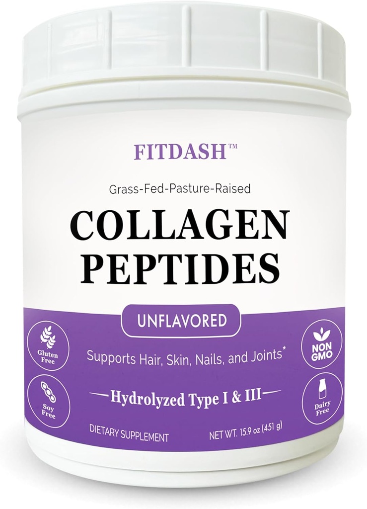 Kolagenas Peptides hidrolizuotas Collagen milteliai I ir III tipo, Palaiko plaukų, nagų, ir jungtis. Negarbanotas 41 Paslaugos 15.9 Oz. Grasas- Fed Pastured.
