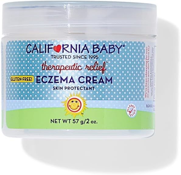 California Baby Eczema Cream, 124; Steroidų nemokamai egzema gydymas, 124; Koloidinis Oatmeet + Aloe Vera, 124; raminantis egzema losjonas vaikams + suaugusiems 124; 57 g / 2 oz.