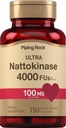 Pipering Rock Nattokinazine Addition 4000 FU ® 124; 100 mg Ş124; 150 kapsulių Σ 124; Non-GMO, Gluten Free