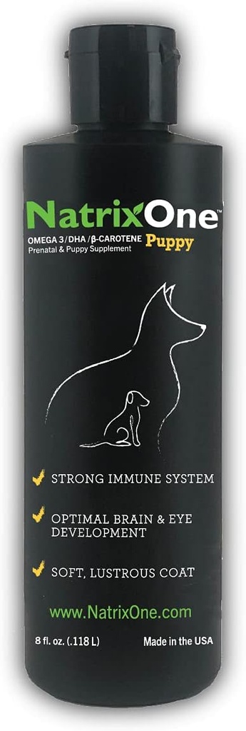100% Pure Camelina aliejus šuniukams, 8 oz - Puppy imuninė sistema ir kognityvinės plėtros Booster, Apsauginė priežiūra - Omega 3 pagal NatrixOne