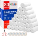 AZEN 30 Pack gaze Rolls Bandages, 4 in x 4.1 Yards, Premium Medicininiai reikmenys ir pirmosios pagalbos reikmenys, Bandage Wrap Vet Wrap, Mummy Wraps