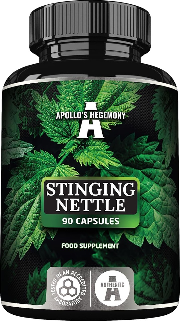 APOLLO 'S HEGEMONY Stinging Netle 500 mg - Didelio stiprumo ekstraktas DER 4: 1, 90 Vegan Capsules, 3 Mėnesių tiekimas, Žolinis priedas remti širdies ir kraujagyslių sveikatos