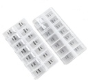 2 Pack OPP Clear Daily Pill Box Organizatorius, Savaitinis Pill Organizatorius 2 Times už tabletes, papildai ir vaistai, Am Pm Pill Organizatorius 7 Diena, Pill Box 7 Diena - 6,7 x 3,2 x 1 colių