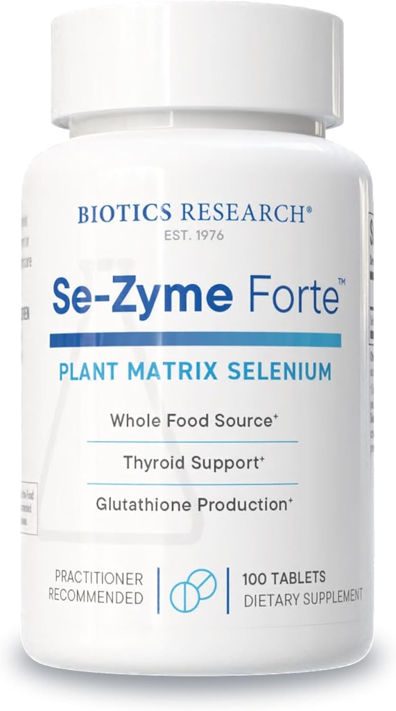 Biotics Research Se- Zyme Forte ™ - Visas maistas Selenium Šaltinis, Thyroid Gland Function, DNR gamyba, Kognityvusis Sveikata, Stiprus antioksidantas, 100 tablečių