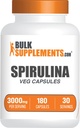BulkSupples.com Spirulina Capsules - Žaliojo maisto papildas, Spirulina Priedas - Veganas, 6 kapsulės vienam serviniam 180 Count (1 rinkinys)