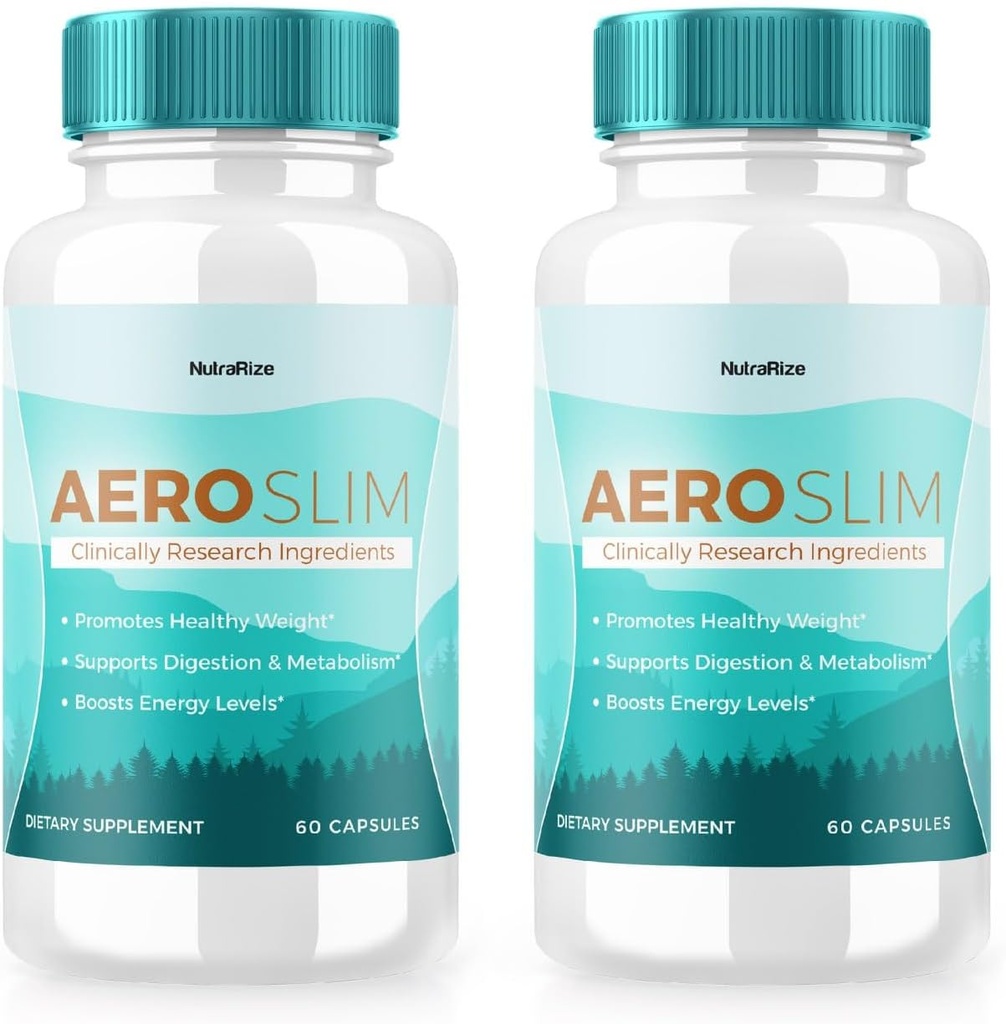 (2 pack) AeroSlim kapsulės - AeroSlim maisto papildas pažangios svorio sveikatos, Maksimalus stiprumas All- Natūralūs tabletes taikinių pilvo riebalų, Svorio valdymo formulė, Aero Slim (120 kapsulės)