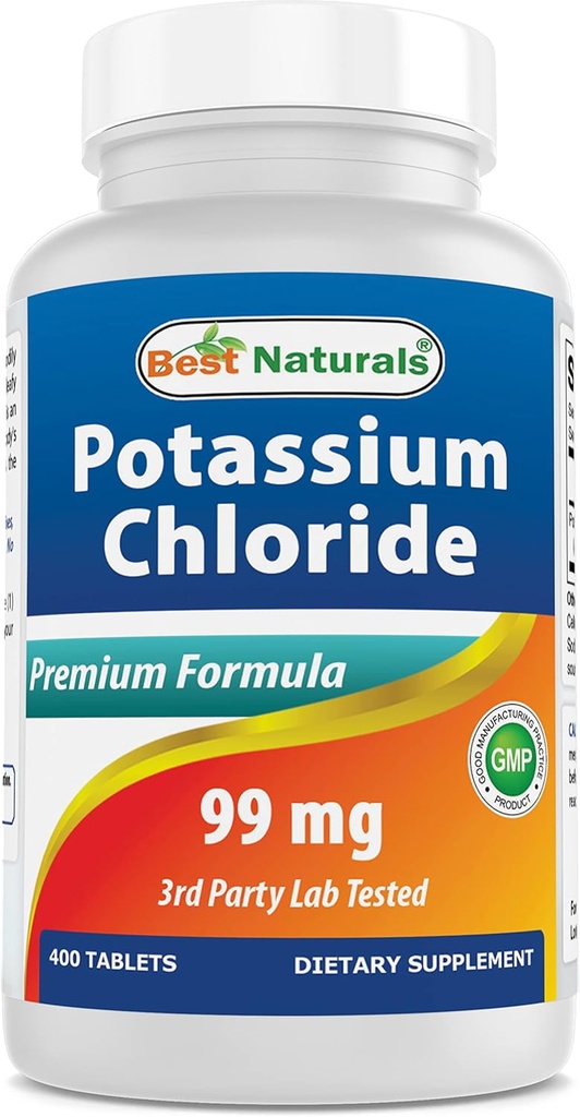 Best Naturals Kalio chlorido priedas 99mg 400 tablečių - 3-ioji šalis Teed