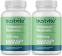 BESTVITE chromo pikolinatas 1000mcg (480 vegetariškų kapsulių) (240 x 2) - No Stearates - No Dicalcium Fosbate - Vegan - Gluten Free - Ne GMO