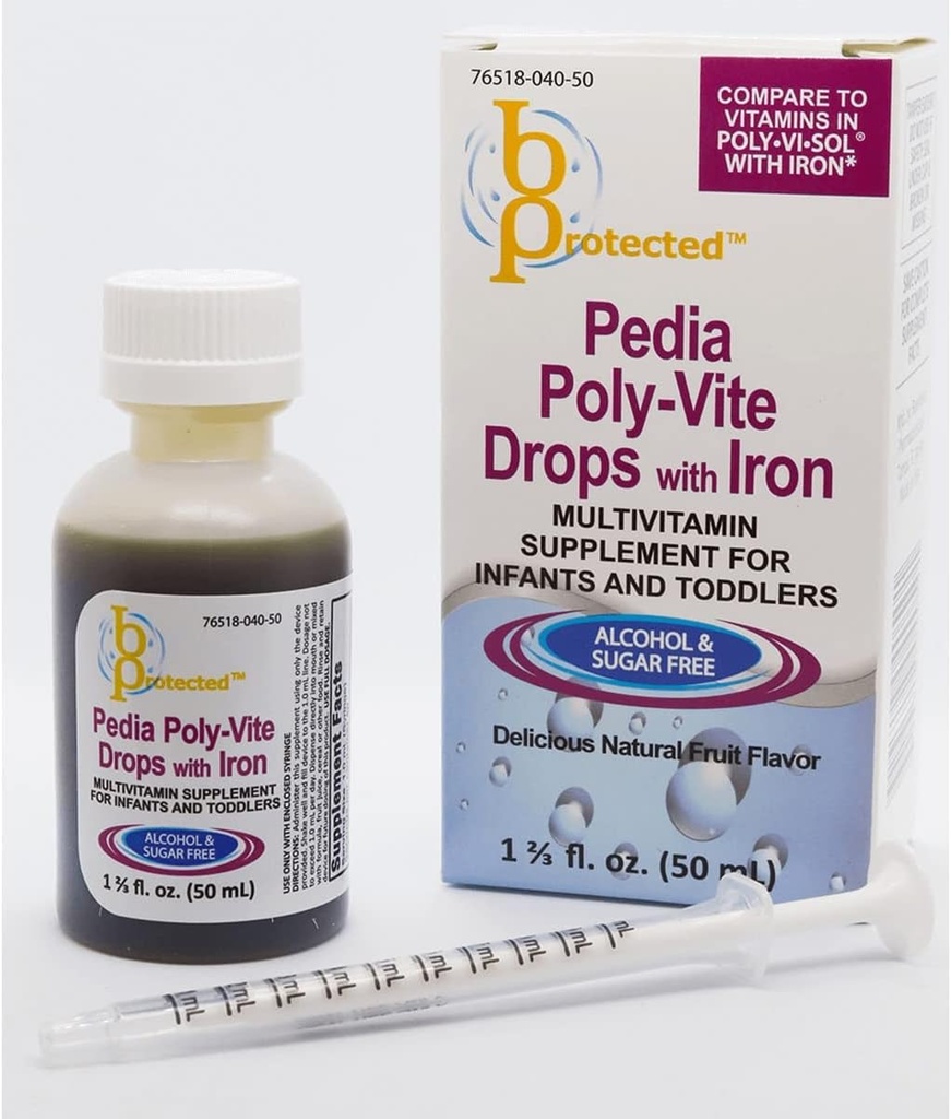 Pedia Poly-Vite Drops with Iron 1 2/3 fl Ounce Liquid
