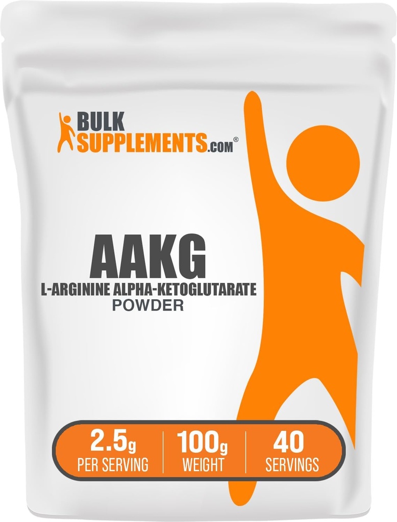 BulkSupplemen.com AAKG milteliai - Arginino AKG priedas, azoto oksido priedas, Unflavored & Gluten Free, 2,5 g per serving, 100g (3,5 oz) (pakuotė 1)
