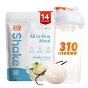 310 Nutrition All- in- One Meal Foundation Supply Mill w / Shaker Cup Starter Kit - High proteino Fiber Rich Vegan Superfood Blend - Sugar- Free, Keto & Paleo Friendly, Low Carb - Vanilla Creme 14 srv