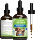 Pet Wellbare Life Gold šunims - Detoksikacija, Imuninė sistema Sveikata, Antioksidantai - Suformuluotas augalinis priedas - 4 oz (118 ml)