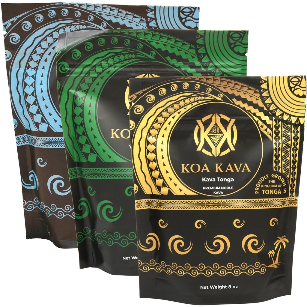8 oz Koa Kava Bandle su Premium Tongan, Fijian Waka ir Vanuatu Waka Kava šaknies milteliais