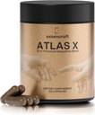 ATLAS X 10- in-1 vyriškumo maksimizavimo priedas vyrams - energija, stiprumas ir gyvybingumas su Shilajit, Ashwagandha, Cinkas, saugus musli, Tongkat Ali, Black Maca, Fadogia Agrestis, 2 mėnesių tiekimas