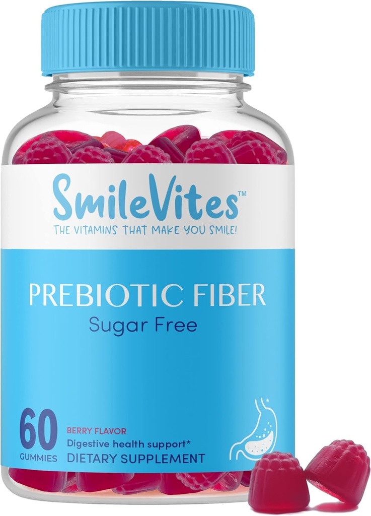 Prebiotinės pluošto gummies Digitative Health ® 124; Palaiko gut Bakterijos & Digitative Reguliarity ® 124; Vegan, Keto, Kosher ® 124; Gluten- free, Non- GMO, Plant-based ® 124; Natural Berry Schiople ® 124; 60 Count