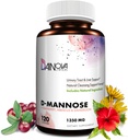 Dainova D Mannose 1350 mg su Cranberry I D- Mannose kapsulių UTI prevencijos, Šlapimo Tract paramos, Šlapimo Tract sveikatos moterims, & Cleanse. W / Hibiscus & Dandelion, 120 Veggie Capsules