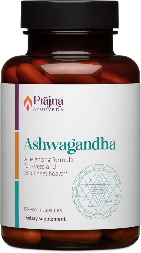 Dr. Chaudhary 's Pajna Ayurveda Ashwagandha yra Balansavimo formulė, kuri padeda nuraminti proto ir kūno, kontrolės Stresas Cravings, Moduliuoti Cortisol, Parama hormono balansas, Vegan, Gluten- Free, Ekologiškas