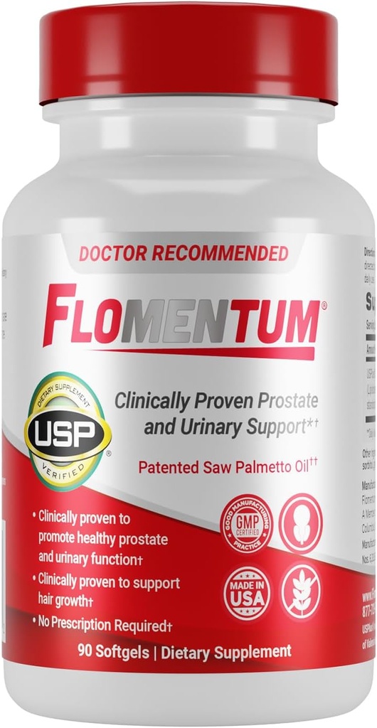 Flomentum® Saw Palmetto for Men Prostate Supplement | Prostate Support Supplement for Men's Health | USP Verified - Healthy Urinary Flow & Urinary Function - 320mg Once Daily (90 Count)