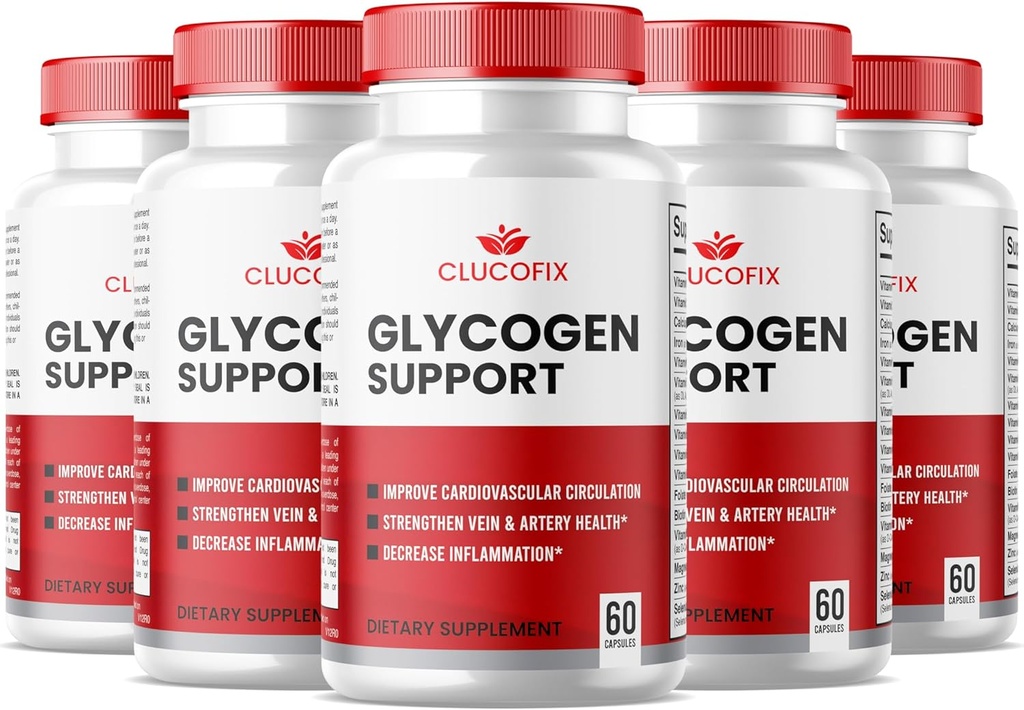 (5 pakuotė) ClucoFix Glycogen Support Capsules - ClucoFix Glycogen Health & Wellness Multivitamine Support Additions Pills - ClucoFix Glycogen - ClucoFix Glyco Advanced Formulės Support Reviews