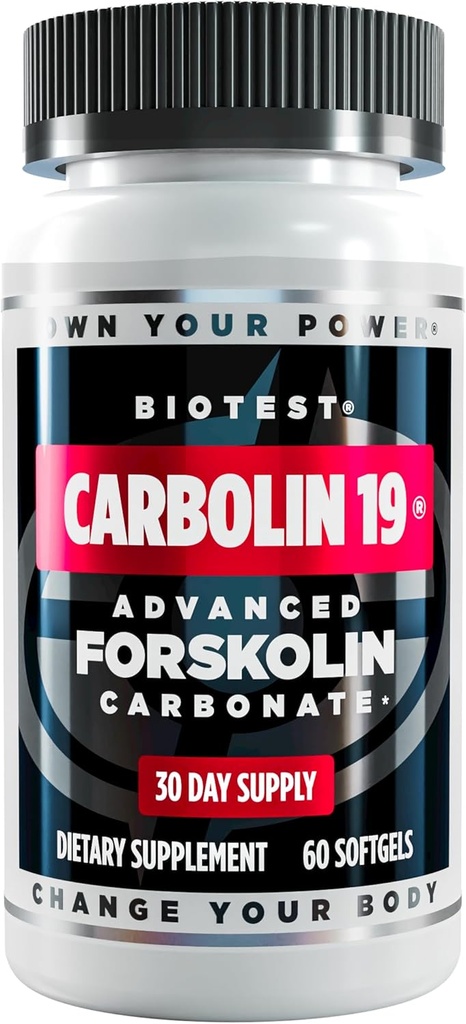 Biotest Carbolin 19 - Ilgesnės trukmės Forskolin riebalų nuostolių ir medžiagų apykaitos veiklos, * 30 Paslaugos - 60 Softgels