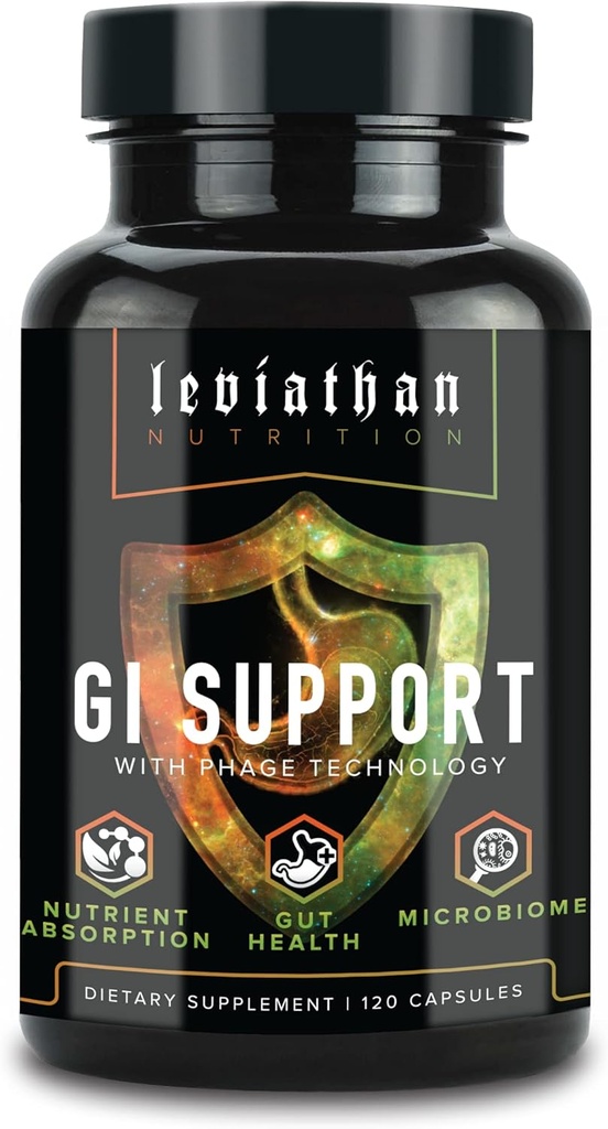 Leviathan Nutrition GI | Promotes Healthy Gut Health & Gut Bacteria - MicroBiome Bloating Balance Probiotic & Intestinal Lining Health with Zinc-L-Carnosine, Butyrate, & DGL Supplement - 120 Capsules