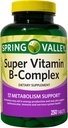 Augu Spring Valley Super Vitaminas B- kompleksas, Metabolizmo parama, Tablečių mitybos priedas, 250 Skaičiavimas