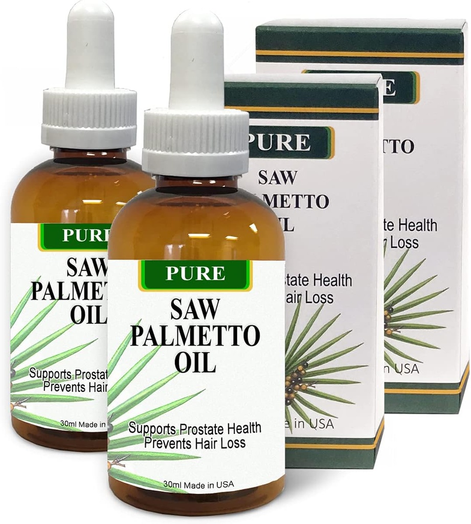 Pure Saw Palmetto Oil Organic Natural 60- 90 dienų tiekimo Skirtingai nuo neefektyviai Powders paramos Prostate Health Miego geriau sumažinti Dažnas Šlapimo DHT Blocker Stop Plaukų praradimas (2 Fl Oz)
