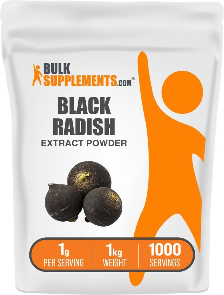 BulkSupples.com Black Radish ekstraktas milteliai - Ispanijos juodojo ridiko priedas, žolelių priedas - Vegan & Gluten Free, 1g per Serving, 1kg (2,2 lbs) (pakuotė iš 1)