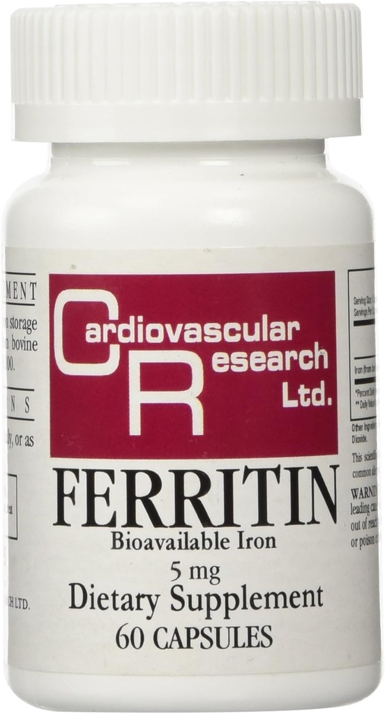 Cardiovascular Research Ferritin Maximum Absorption Iron Supplement 1-Pack, 01-Cream,60 Capsules