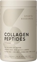 Sports Research Collagen Peptides - Hydrolyzed Type 1 & 3 Collagen Powder Protein Supplement for Healthy Skin, Nails, & Joints - Easy Mixing Vital Nutrients & Proteins, Collagen for Women & Men