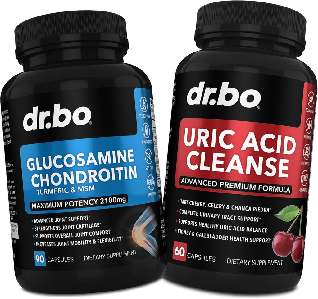 DR. BO gliukozaminas Chondroitinas - Šlapimo rūgšties valymo palaikymo priedas