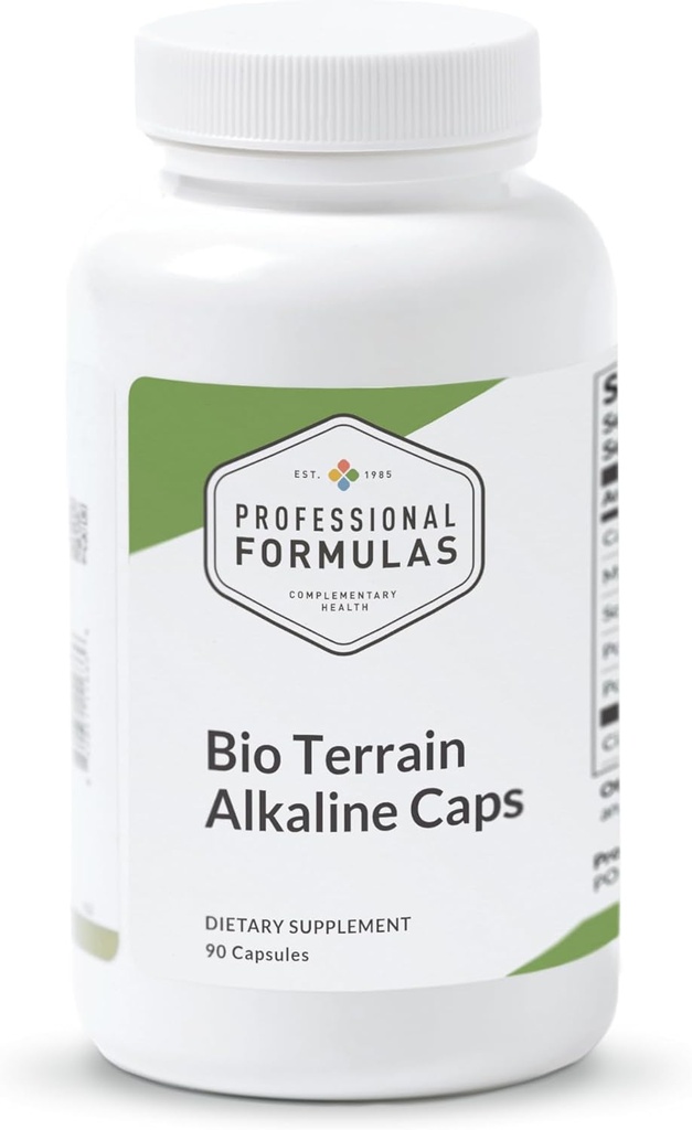 Profesinės formulės Bio Terrain šarminės kapinės - Palaiko pH balansą, Electrolyte atsinaujinimą ir ląstelių šarmingumą - su kalciu, magniu, kalio ir citrinų rūgštimi - 90 kapsulių