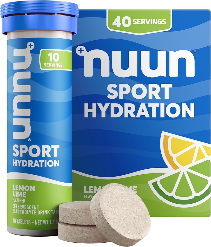 Nuun Sport Electrolyte tabletės su magnio, kalcio, kalio, chlorido ir natrio, gluten Free & Vegan, Lemon Lime, 4 Pack (40 Paslaugos Iš viso)