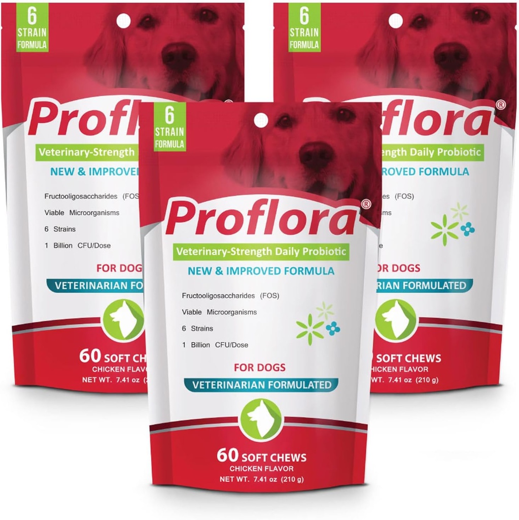 Proflora Probiotic Minkšti Chews šunims - Veterinario- Stiprus Dienos Probiotic - Digestion Health - Boost Immune System - Oda ir Coat Health - 180 Minkšti Chews