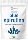 Organic Blue Spirulina Powder (Phycocianin ekstraktas), 60 Servings - No Fishy Smell, 100% Vegan proteinas iš Blue-Green Algae, Natūralus Šviesos Maisto dažymas Smoothies, Kepimas, Gėrimai ir Maisto gaminimas