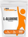 BulkSupplemen.com L- Alanine milteliai - aminorūgščių papildas, alanino papildas - Unflavored & Gluten Free, 1g per Serving, 1kg (2,2 lbs) (Pakuotėje po 1)