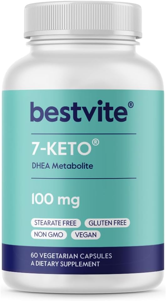 BESTVITE 7- Keto 100 mg DHEA (60 vegetariškų kapsulių) - Nėra Stearates