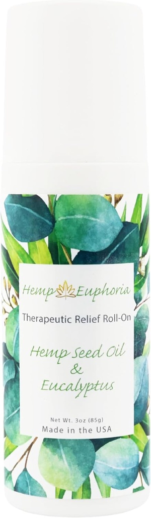 Kanapių sėklų aliejus ir Eucalyptus Joint & Raumenų diskomfortas Relief Roll- On Gel ® 124; USDA Sertifikuotas ekologiškas kanapių sėklų aliejus, Padeda Releve Sore arba Tight Muscles