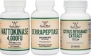 Nattokinase Supplement (120 Capsules), Serrapeptase (120 Capsules), Citrus Bergamot (60 Capsules)