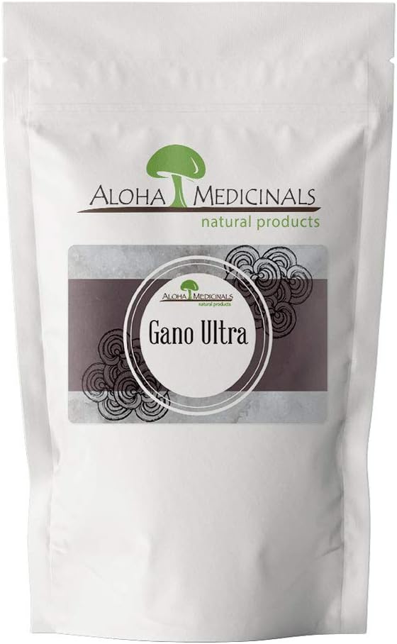 Aloha Medicinals Gano Ultra, Certified Organic Mushroom Addition, Natural Health Additive, Bag of 1 kg milteliai