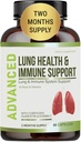 Lung Health & Immune Support Supplement - Lung Cleanse and Detox With Immunity Vitamins For Better Lungs, Immune Defense, Clear Lungs & Deep Breathing Including Quercetin & Cordyceps.Two Months Supply