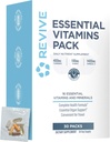 Revive MD Essential Vitamin Packs for Women & Men, Vitamins Pack Daily Nutrient Supplement - Travel-Friendly Multivitamin Packets with Arjuna & Turmeric Extract Support Heart, Joint, & Organ Health