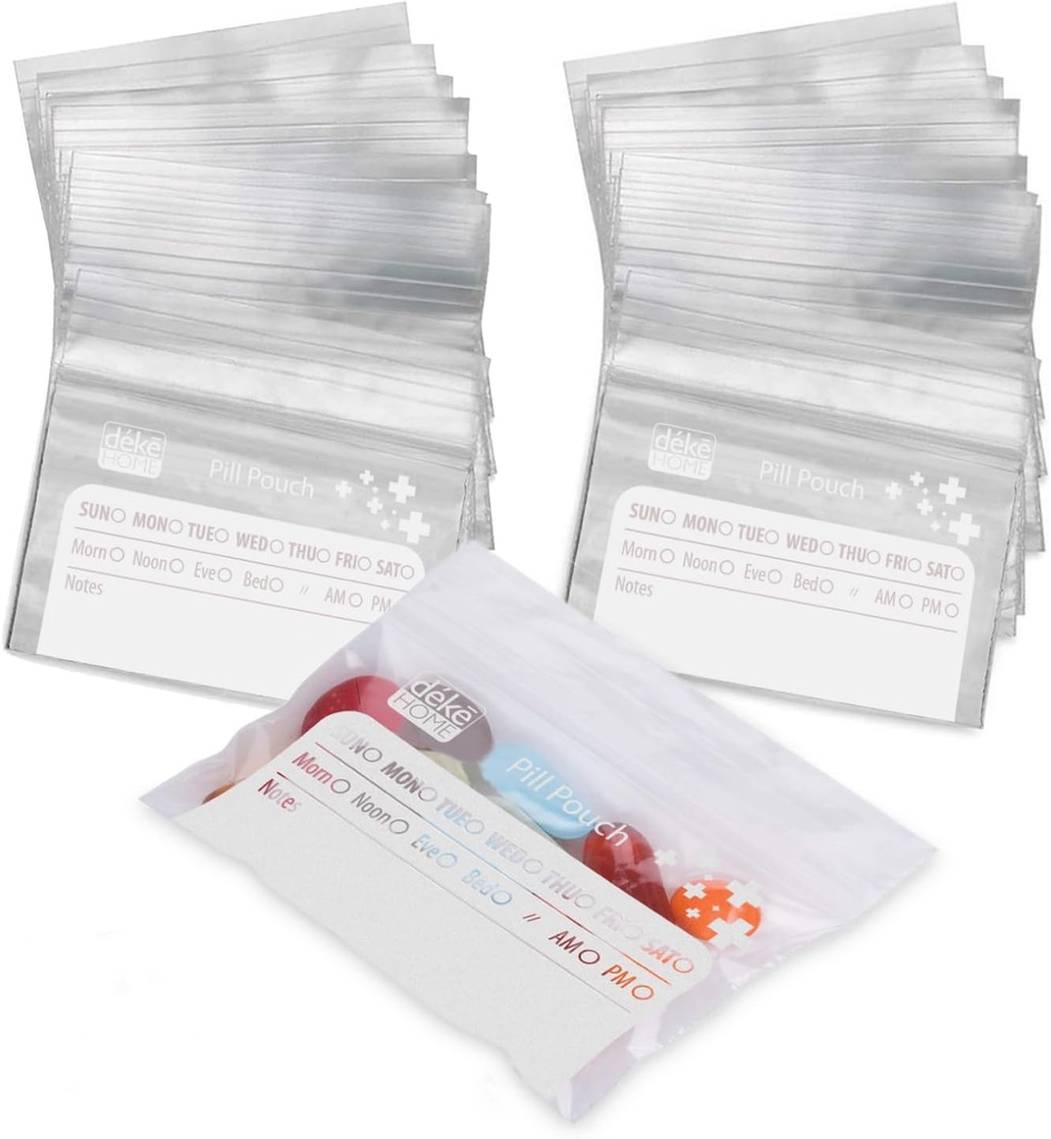 Duke Home - 250 Pack Clear Resealable Pigs Bagai (4x2.75 į), Kelionės medicinos maišeliai su užrašyti- On Label, BPA- nemokamai Vienkartinių pil organizatorius medikamentai, vitaminai ir papildai