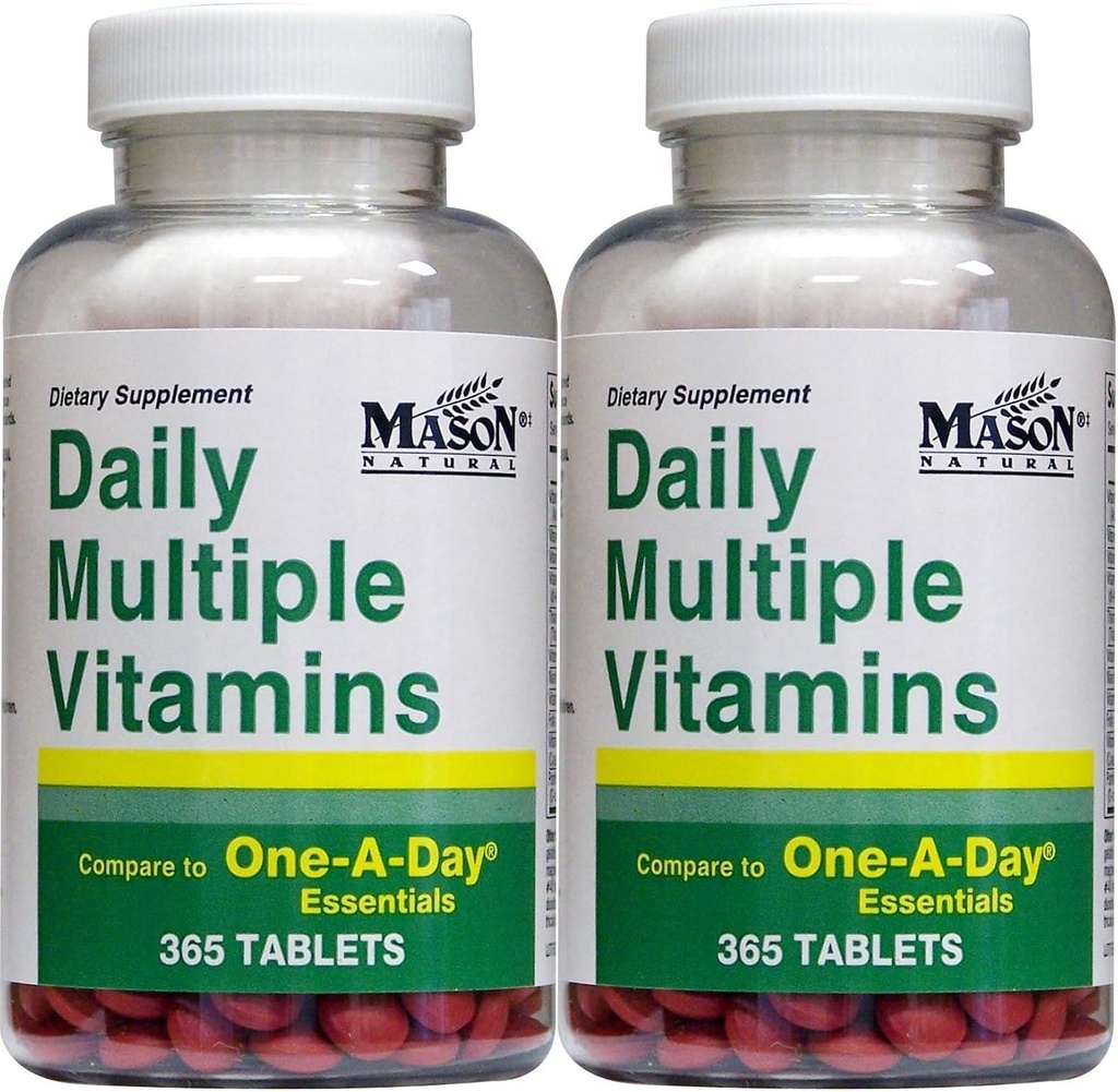 Daily Multivitaminai palyginti su vienos dienos pagrindu Multivitaminas Multimineralinis priedas 365 tabletės butelyje 2 iš viso 730 tablečių